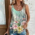 thumbnail image 2 of Lindreshi Tank Tops for Women 2024 Loose Fit 2024 Women's Spring and Summer New Tank Eyelet Embroidery Scoop Neck Fashion Print Casual Fashion Top Blouse, 2 of 7