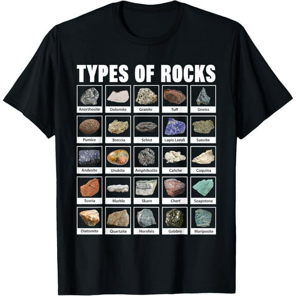 Types of Rocks T-Shirt for GEOLOGISTS Geology GEOLOGIST T-ShirtMen and women, Black T-shirt, size: Extra large