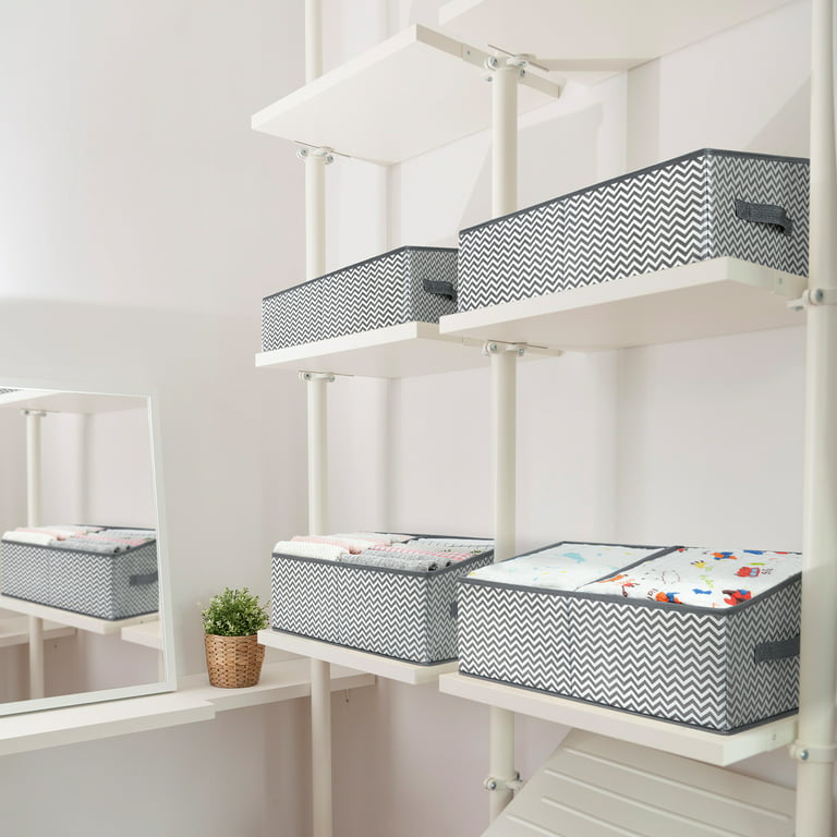 DIMJ Closet Organizer Storage Bins, 3 Pcs Fabric Cube Baskets Collapsible  Trapezoid Organizer Box for Bedroom Bathroom, Clothes, Baby Toiletry, Toys,  Towel, DVD, Book, Home Organization, Light Gray 