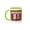 Green/White, variant on 3drose, Image of Adorable French Boutique with Many Words and Brick Wall, 11oz Two-tone Red Mug