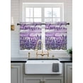 thumbnail image 2 of Lavender Farmhouse Tier Curtains 24 Inch Length, Sheer Curtains for Bedroom Living Room Window Purple Wooden Grain Rod Pocket Voile Drapes Kitchen Curtains Small Half Window 27.5"x24" 2 Panels, 2 of 6