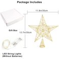 thumbnail image 2 of CPDD Golden Christmas Tree Topper, 10 Inches Glittered Treetop Star Lighted Tree Star Topper for Christmas Tree Decorations Home Holiday Xmas Party Indoor Decor - -, 2 of 7