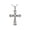 White, variant on Silvery Tone Clear Crystal Colored Rhinestones White Cross Pendant Chain Necklace