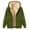 Army Green, variant on Men Trench Coat Fleece Hooded Full Zip Solid Color Long Sleeve Winter Cardigan Pockets Warm Hooded Coat