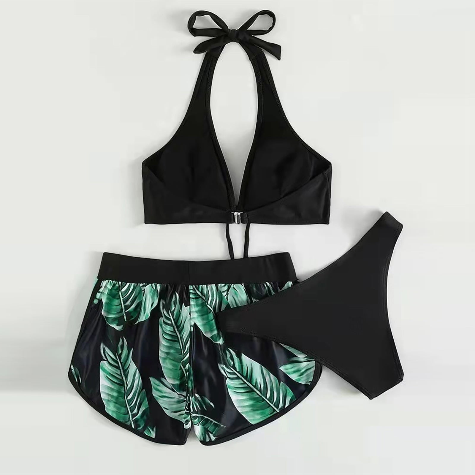 RQYYD Two Piece Bathing Suit with Shorts for Women Push Up Bikini Swimsuit Set with Boy Short Bikini Sets for Womens