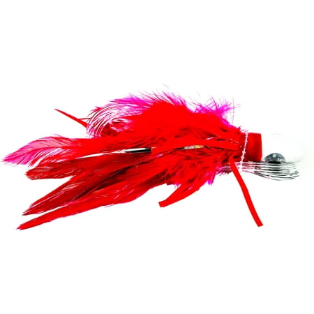 UPC: 0043344094373 | Boone Bait Feather Troll Jig Red/White 2Oz – 09437