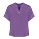 thumbnail image 4 of Camisas para mujer,Camiseta informal de manga corta con cuello redondo para mujer, mezcla de algodón y lino, blusa holgada para verano, para usar en casa, sopatenor, 4 of 8