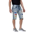 thumbnail image 4 of Smoke Rise Men's Fashion Denim Shorts with Rip and Repair W38 Placid Blue, 4 of 5