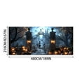 thumbnail image 2 of Spooky Halloween Garage Door Banner 7x16 FT - Glow in Dark Bat Pumpkin Design, Weather Resistant Polyester Outdoor Decor for Yard, Party Photo Background, 2 of 6