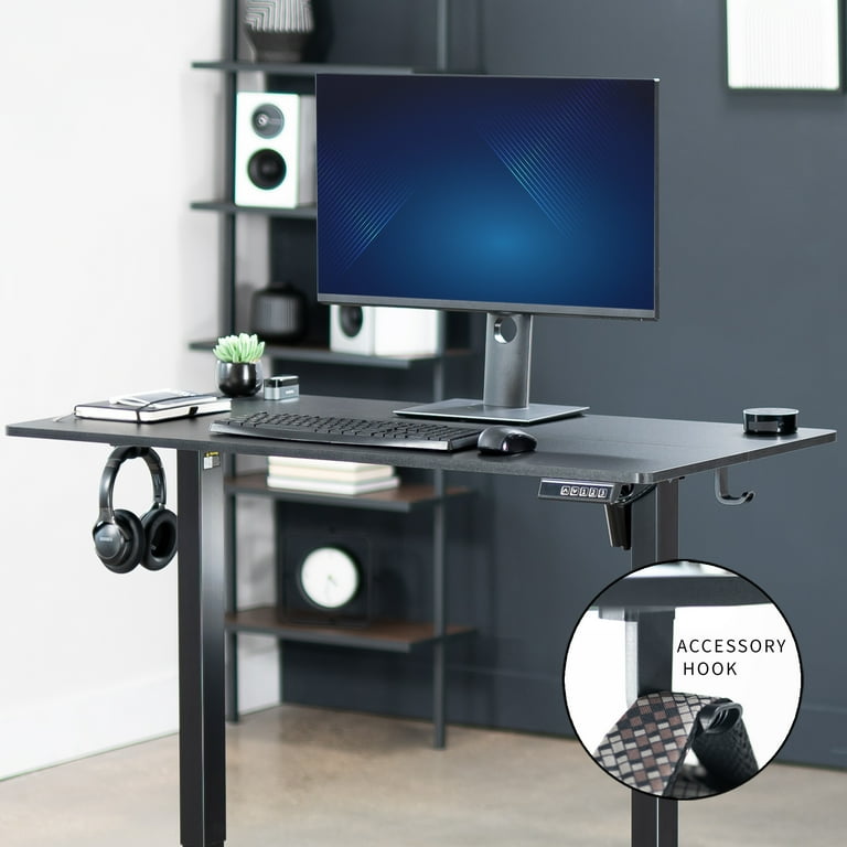 VIVO Ergonomic Office Table, Black Electric 44