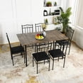 thumbnail image 5 of Chak’s Choice 4-6 Person Dining Table Set 7-Piece Kitchen Table and Chair Set Rectangular Dining Table with Six Chairs Space-Saving Design, Ideal for Small Apartments Black, 5 of 5