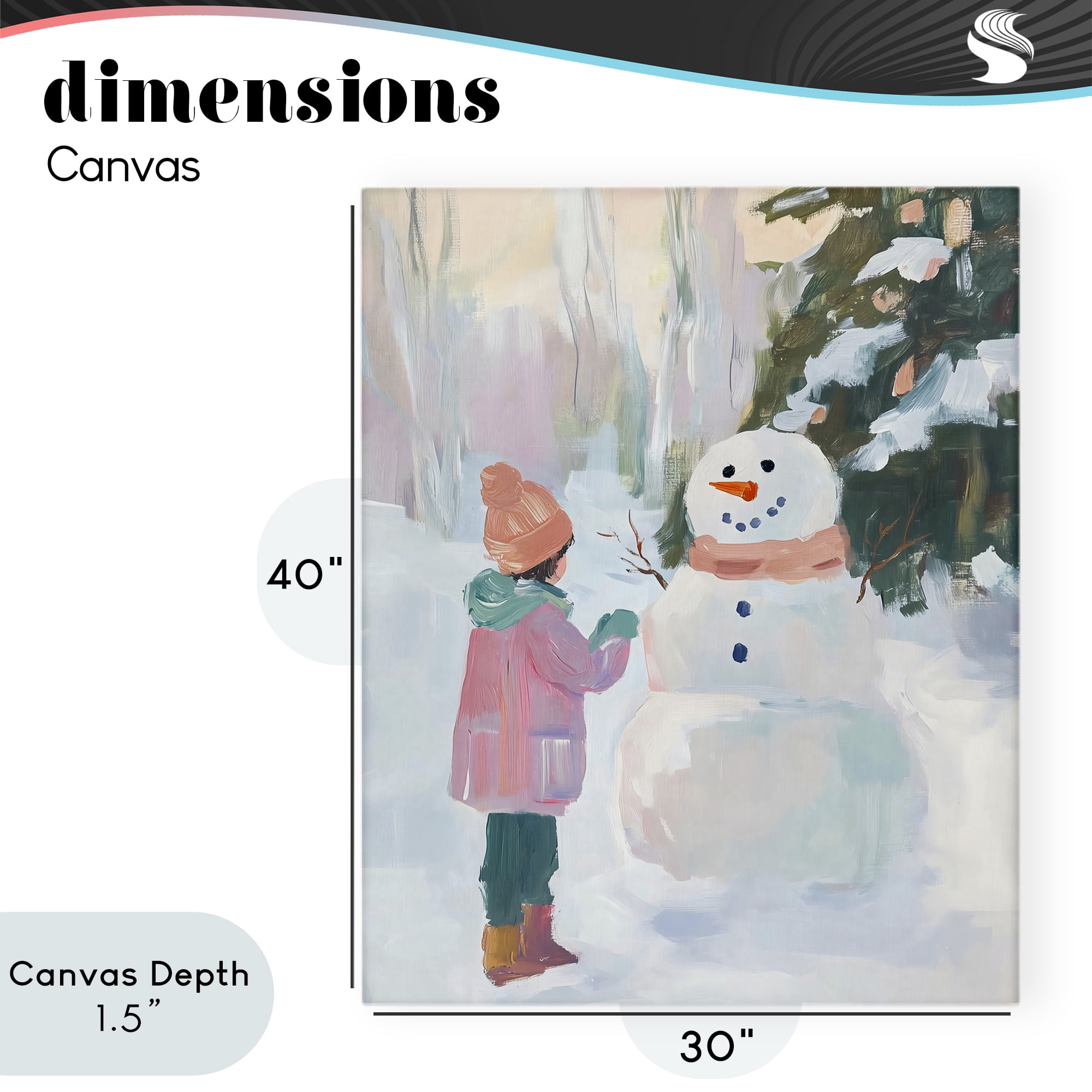Stupell Industries Girl & Snowman in Winter Canvas Wall Art, design by The Prints Vibe