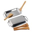 thumbnail image 3 of Stainless Steel Cheese Board Salad Butter Cheese Serving Plate, 3 of 9