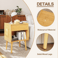 thumbnail image 5 of ULIESC Bamboo Nightstand with Drawer, Modern Nightstand with Open Shelf, Natural Wood Bedside Table, 5 of 7