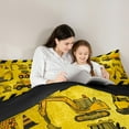thumbnail image 5 of Homewish Equipment Truck Full Size Comforter Sets,Construction Vehicles Excavator Bedding Comforter Set,Yellow Black Bedding Sets For Boys,Breathable Home Decor Reversible,3-Piece, 5 of 8