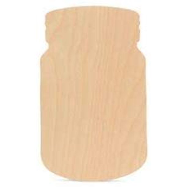 Unfinished Mason Jar Wood Cutout for Home Décor & Craft 12” Pack Of 50
