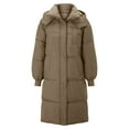 thumbnail image 4 of Women's Winter Coats, Thickened Insulated Parka Jacket with Hood Coffee XL, 4 of 4