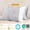 thumbnail image 5 of PROMEED 100% Mulberry Silk Pillowcase for Hair and Skin with Zipper, 23 Momme, Both Sides Pure Silk Pillow Case, Grade 6A+ Real Silk Case (Standard 20"x26", Light Grey), 5 of 7