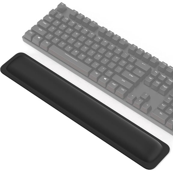 TECKNET BASICS Wrist Rest for Keyboard, Ergonomic Memory Foam Support Pad, Anti-Slip Rubber Base, 17" x 3.3" x 1" for Pain Relief,Black