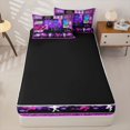 thumbnail image 4 of Homewish Cheerleading Zipper Full Size Comforter Sets with Fitted Sheet and 2 Pillowcases,Girls Cheerleader Zipper Bedding Set,Black Reversible,4-Piece, 4 of 7