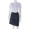 Pre-owned|Nanette Lepore Womens Embroidered Mid Rise A-Line Skirt Black Size 12