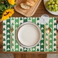 thumbnail image 4 of St. Patrick's Day Placemats Set of 4, Green Shamrock Irish Lucky Leaves Placemats for Dining Table, Place Mats for Kitchen Tabletop, Waterproof Wipeable Dining Table Mats Set, 4 of 9