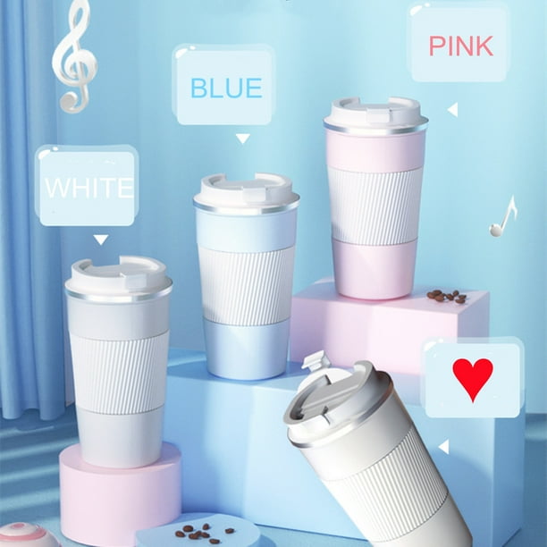 Taza de Viaje Termo, Vaso aislado de doble pared, Acero inoxidable, Taza para caf, Impermeable, Reutilizable, Porttil, 500ml, para oficina, Taza de vaco, para caf, Taza trmica, para trabajo,