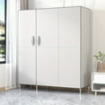 thumbnail image 5 of A Wardrobe with Magnetic Double Doors, Featuring Thick Panels Held by Magnets, 19Mm Steel Pipes,  Load Capacity, Elevated Kickboards, in Mixed Colors, Suitable for Bedrooms And Rental Properties, 5 of 18