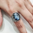 thumbnail image 4 of Labradorite Mans Ring, Natural Blue Fire Labradorite, Unisex Ring, Silver Jewelry, 925 Silver Ring, Birthday Gift, Heavy Men Ring, Arabic Design, Ottoman Style Ring, Christmas, Turkey Mens Signet Ring, 4 of 8