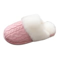 thumbnail image 2 of Women's Knit Cable Fuzzy Slippers Winter Warm Comfy Plush Lined Bedroom House Slides Shoes for Indoor and Outdoor, 2 of 9