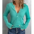 thumbnail image 3 of Women's Button-up Ribbed Knit Long Sleeve Top, 3 of 12