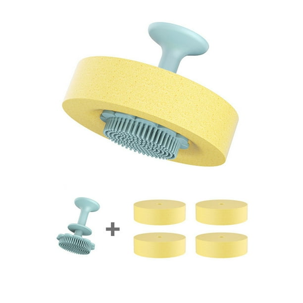 pstuiky Esponja para lavar platos, cepillo para ollas, herramienta de limpieza de cocina, paño descontaminante y limpiador con ventosa, esponja desmontable.