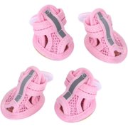 4pcs Summer Socks Summer Boots Camera Accessories Breathable Shoes Dog Boots& Paw Protectors Boots for Dogs Medium Dog Sandals Summer Shoes Equipment Pink Labrador Beach Sandals