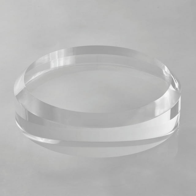 CiaoHER 2in Thickness Acrylic Disc Display Block Clear Polished Round Pedestal Stand Riser (9'' x 2'')