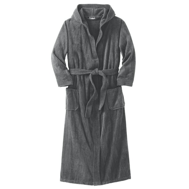 Kingsize KingSize Men's Big & Tall Terry Velour Hooded Maxi Robe