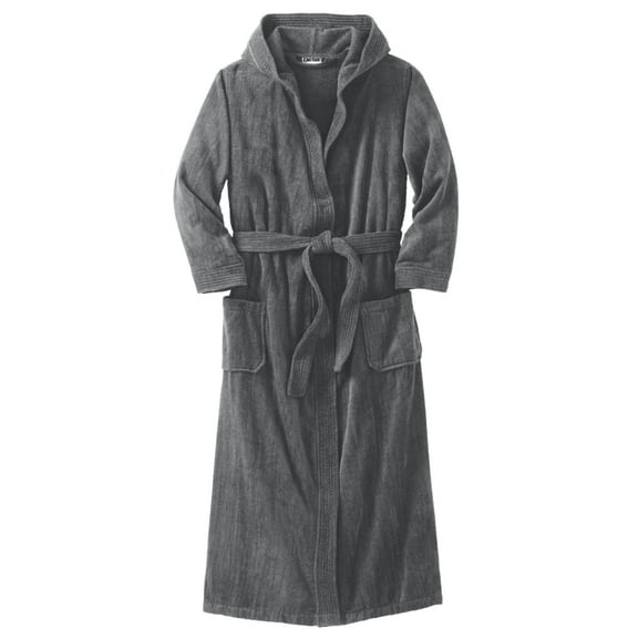 KingSize Men's Big & Tall Terry Velour Hooded Maxi Robe