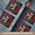 thumbnail image 6 of 3drose, Ox Surrounded by a Wreath of Red Clover Tattoo Style Art, Set of 4 Ceramic Tile Coasters, 6 of 7