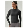 thumbnail image 2 of Women Tight Yoga Zipper Jacket Sports Long Sleeve Quick Dry Running Fitness Tops, 2 of 5