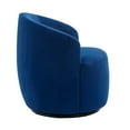 thumbnail image 4 of Swivel Barrel Chairs Accent Chair, 360° Swivel Single Armchair Round Lounge with Backrest for Living Room,Velvet Fabric (Blue), 4 of 8