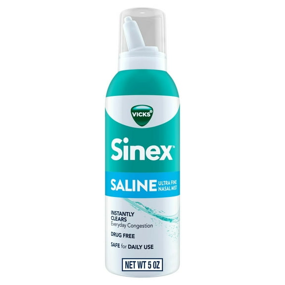 Vicks Sinex Saline Nasal Spray, Nasal Decongestant for Sinus Relief, 5 oz