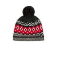 thumbnail image 3 of Men's Heat Holders Heatweaver Lined Pattern Hat with Pom Pom Color: Grey Navy Size: N/A, 3 of 3