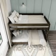 thumbnail image 5 of Max & Lily Farmhouse Queen over Queen Bunk Bed for Kids Solid Wood, Barnwood Brown, 5 of 8
