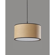 Adesso Harvest Adjustable Portable Black with Natural & Black Drum Pendant