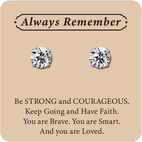 Screw Backs Earrings White Cubic Zirconia Studs 20G Hypoallergenic Piercing Post Studs First Holy Communion Gifts for Women Sensitive Ears