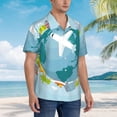 thumbnail image 5 of Bixox Men's Hawaiian Shirts Men's Dreaming Travel Print Short-Sleeve Shirt-XX-Large, 5 of 8