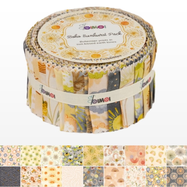 Soimoi Jelly Roll Fabric Strips for Quilting, Precut Fabric for DIY, 40 Strip Assorted Bundle, Jelly Roll For Scrapbooking, Perfect Quilting Fabric for Sewing, Craft, Home Decor