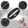 thumbnail image 6 of Men’s Brown Braided-leather  Bracelet, Stainless-steel “Love You Forever” Engraving,Gifts for Dad Husband Boyfriend Son Grandson Brother Nephew Uncle, 6 of 6