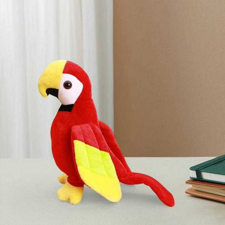 Siruishop Cute Parrot Plush Toy Soft Bird Toy Lifelike Macaw Plush Toy Stuffed Animals for Red Red 25cm