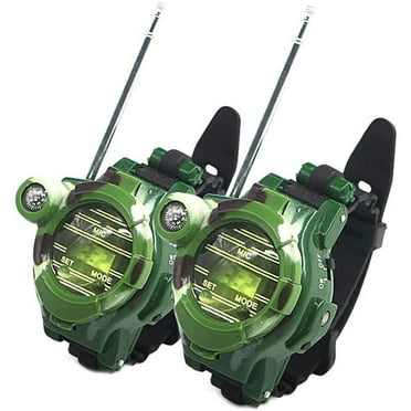 2 PCS Watch Walkie Talkies for Kids Long Range Two-Way Radio Camo Outdoor Army Toys