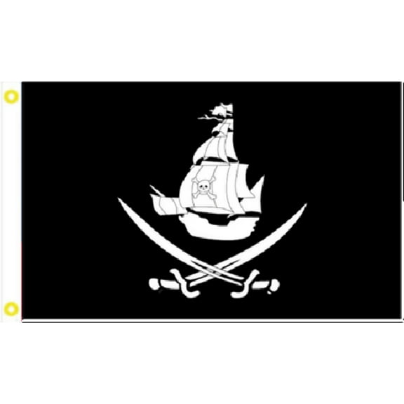 3X5 BLACK PEARL PIRATE SHIP BLACK TACTICAL FLAG BANNER 100D